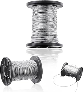 Swpeet 1Pcs 100 Feet Picture Hanging Wire, Picture Wire for Mirrors, Photo Frame Picture, Clock, Art Work Support & Hanging up to 50lbs