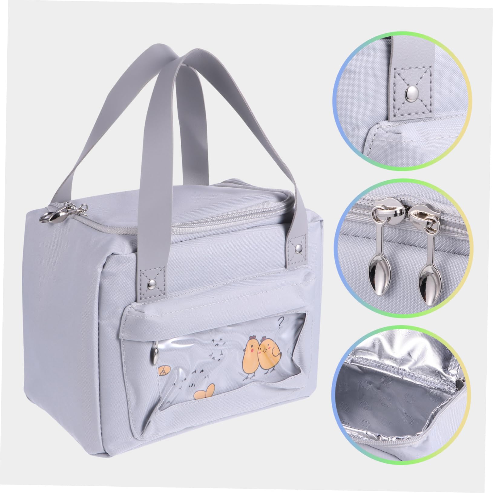 Mikinona Oxford Lunchbox Tasche Isolierte Bento Tasche Tragbare Picknicktasche Für Lebensmittel Doppellagige Aluminiumfolie Für Büro Schule Und Outdoor-aktivitäten