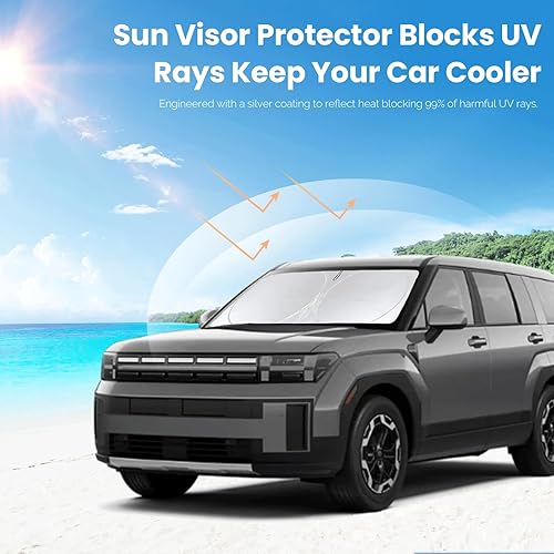 Miniatura 410 de Parasol para parabrisas de ajuste personalizado, cubierta para ventana delantera, visera plegable 210T, protector que bloquea los rayos ultravioleta