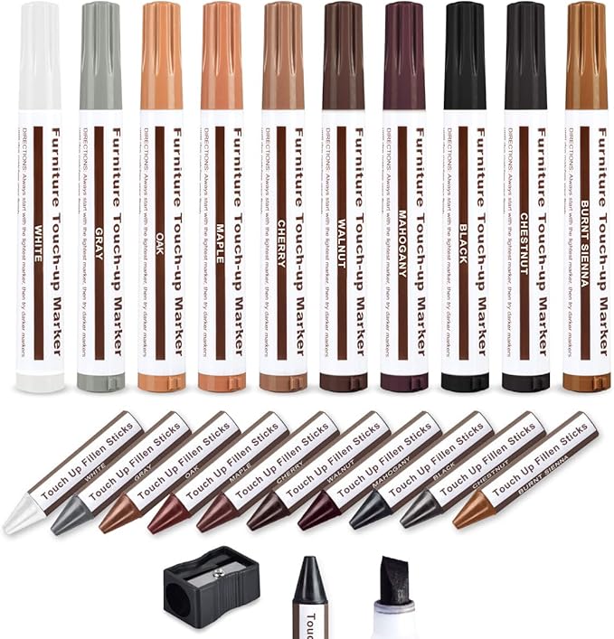 Hardwood Floor Scratch Repair 21PCS, Wood Filler Furniture Touch Up