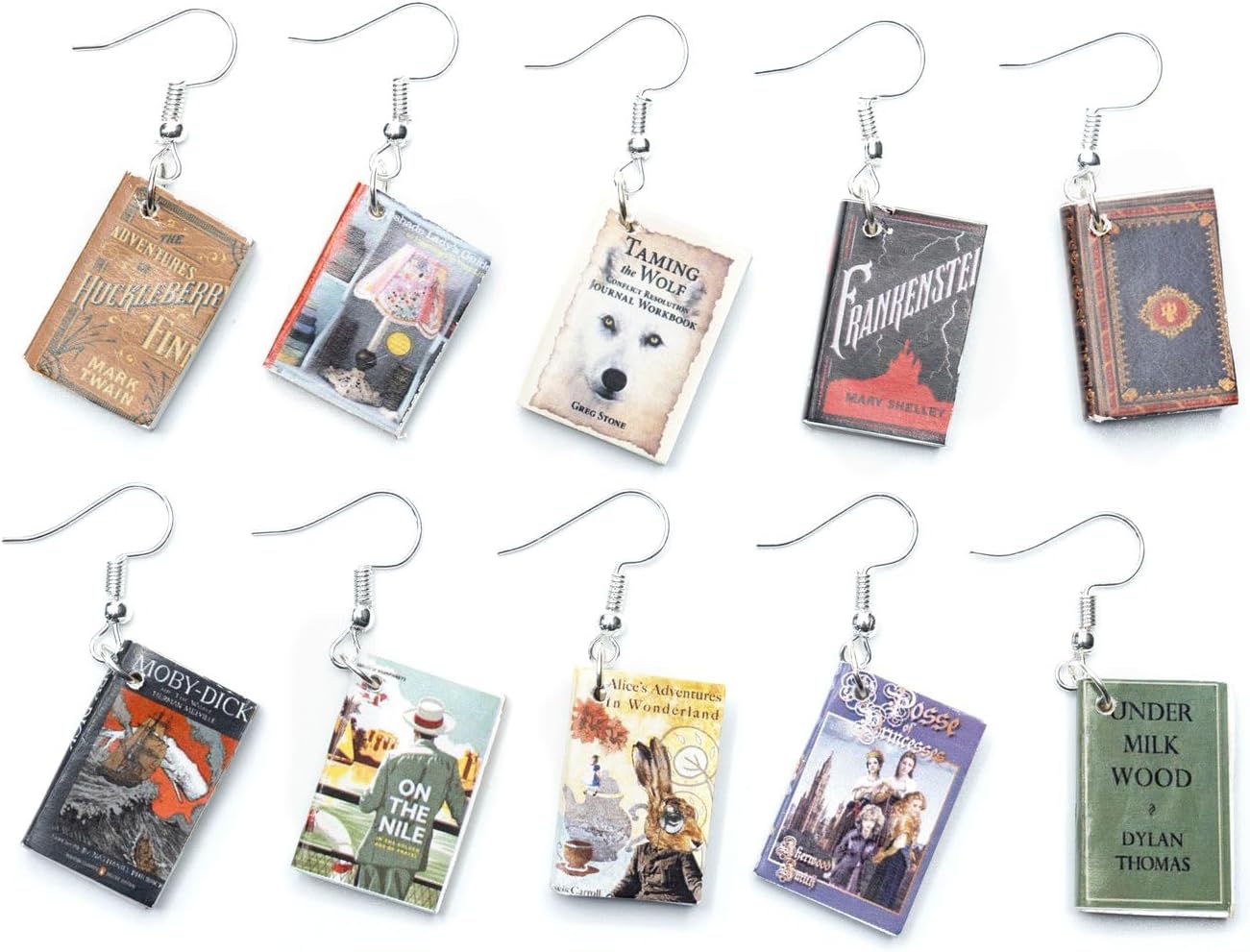 Miniblings Book Earrings Books Bookworm Real Cover Pages Mix - Handmade Fashion Jewelry - silver plated