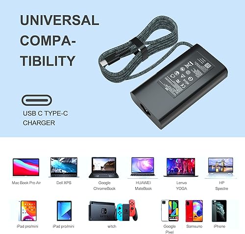 Miniatura 4 de Cargador compatible con 65 W USB-C HP Elite Book 830 835 840 845 860 865 640 650 1040 G8G9G10G11 y ProBook 440 445 450 455 460 465 G8G9G11 G10G 11