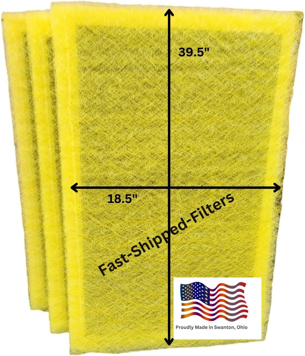Fast-Shipped-Filters 3 Pack 20x42 Replacement Filter Pads Compatible with AirRanger Air Cleaner 20x42 Refill Yellow