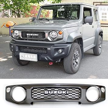 Car Front Grille for Suzuki Jimny JB64 JB74 2018-2020, Bumpers Front Radiator Grilles Grill Cover Fittings Grill Mask Car Body Styling,Darkgray