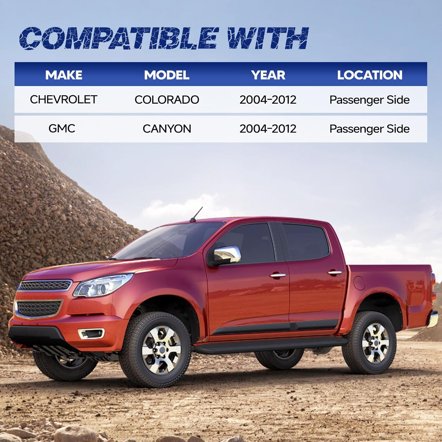 Passenger Side Truck Bed Storage Tool Box Lockable, Fit for Chevrolet Colorado 2004-2012, Fit for GMC Canyon 2004-2012, Rotatable Tool Box, Waterproof, Combination Lock