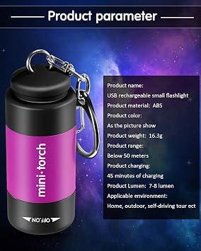 Mudder 12 Parça Mini Anahtarlık El Feneri Toplu Plastik Küçük El Feneri El LED USB Şarj Edilebilir Su Geçirmez El Feneri Cep Küçük Torch Acil Kamp Yürüyüş Favor için (Beyaz Işık)