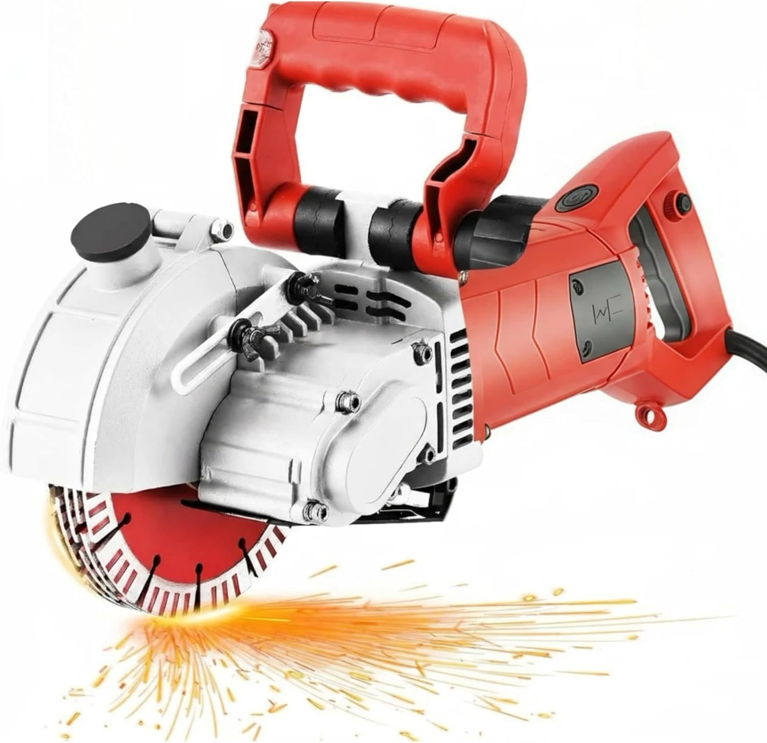 4200W Electric Wall Chaser, 110V Wall Grooving Concrete Cutting Machine, Dust-Free Concrete Cutter with 5PCS 5” Saw Blade, Infrared Line Sighting & Water Pump, Max 42mm Cutting Depth/Width