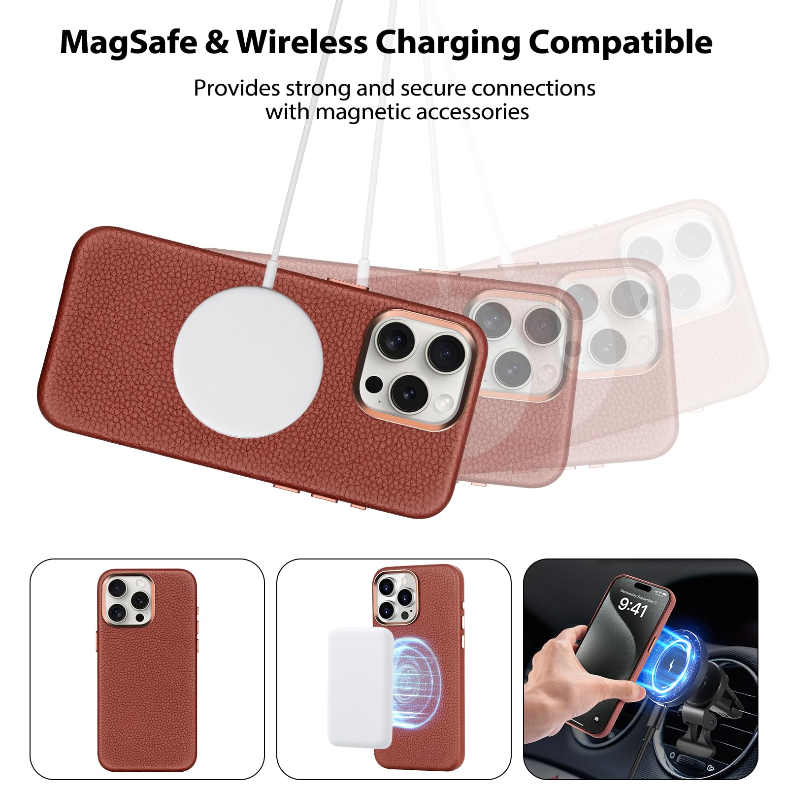 Amazon.com: Belemay Leather Case for iPhone 15 Pro Max
