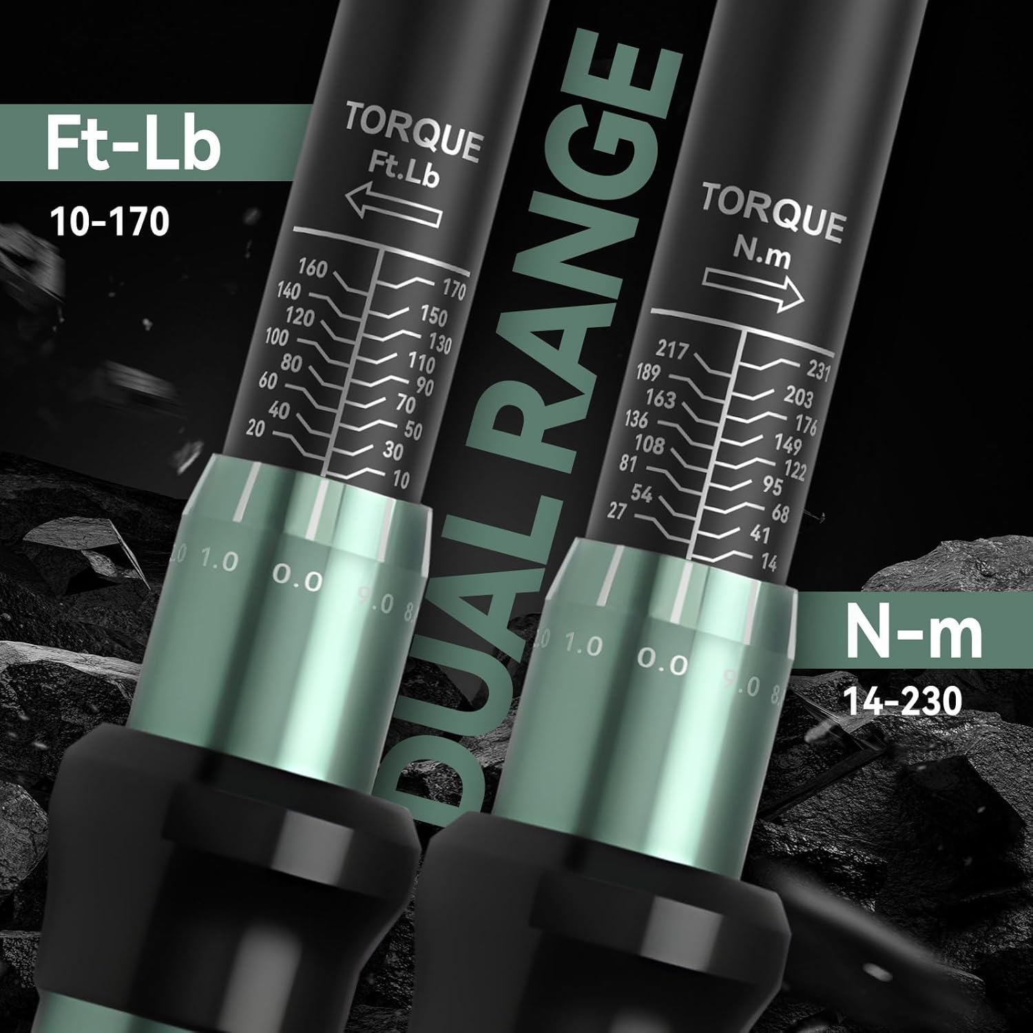 DISEN Click Torque Wrench Set - 1/4, 3/8, 1/2 Drive 9-Piece 2