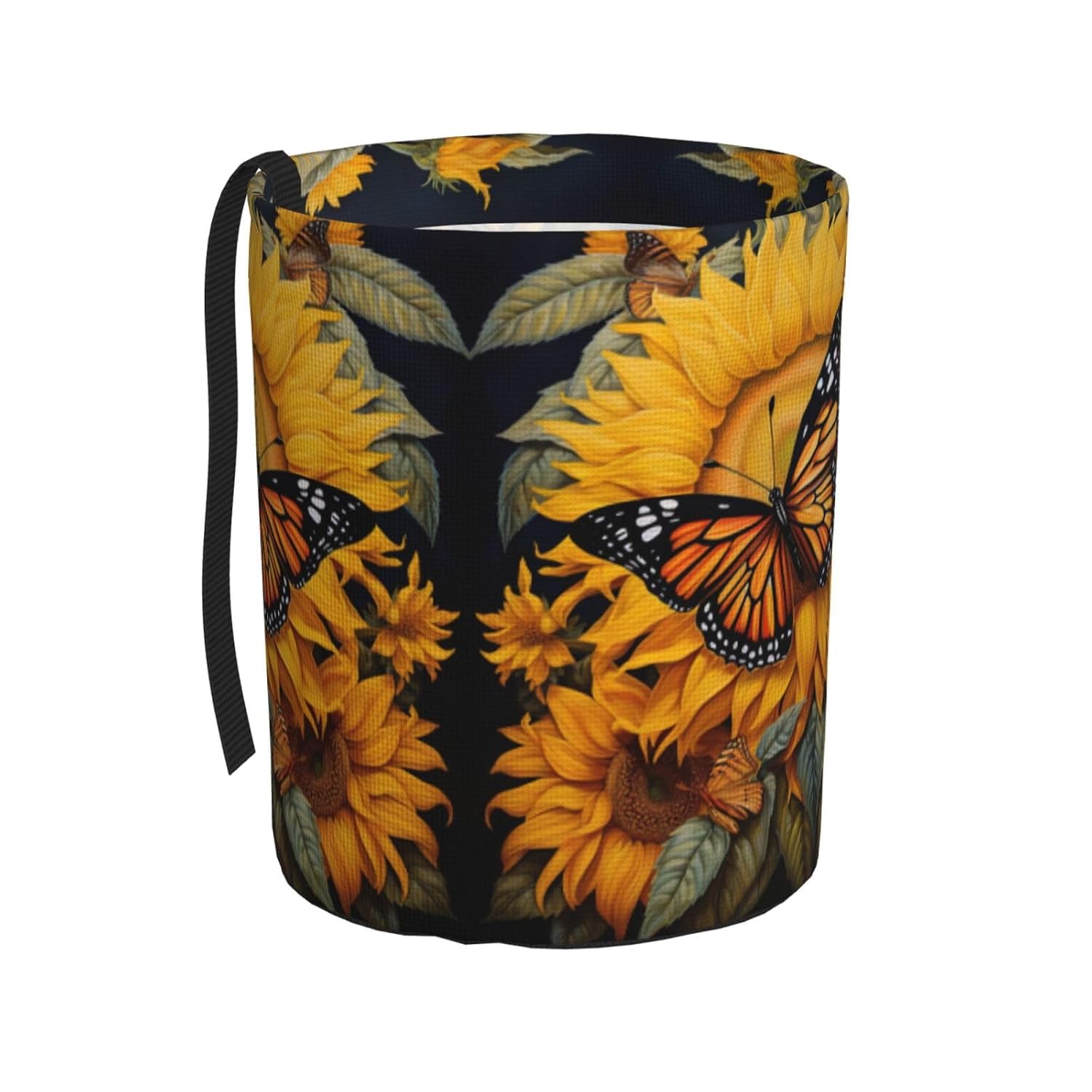 Sunflower Butterfly Print Car Garbage Can Waste Basket for Cars - Back Seat, Floor, Cars Accessories
