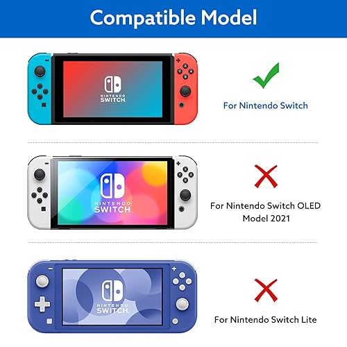 Vista 2 de FYY Dockable Case Compatible for Nintendo Switch - Black Slim Matte Protective Cover Case for Nintendo Switch and Joy-Con, Soft TPU Customized