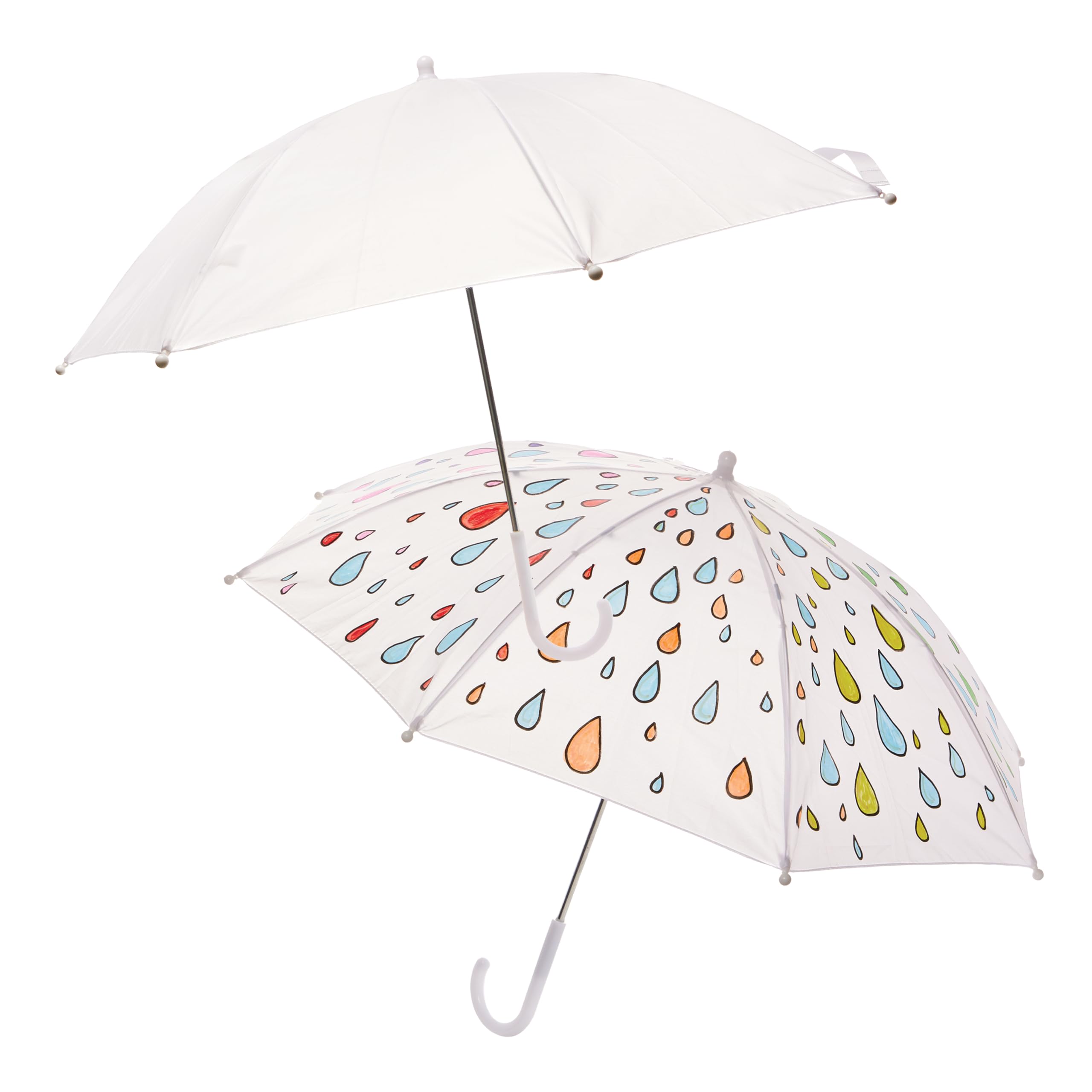 Baker Ross FX997 Design Your Own Umbrellas - Pack of 2, Umbrellas to Paint and Decorate