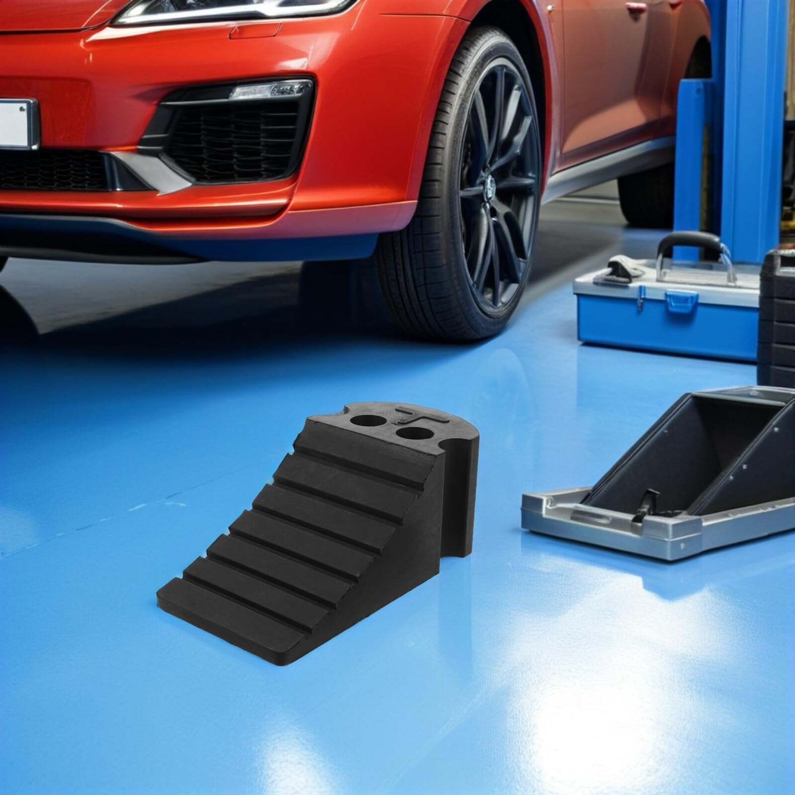 Bloques Antideslizantes de Goma para Ruedas de Coche Calzos de Rueda Resistentes Tope de Aparcamiento Triangular para Vehículos Remolques y Autocaravanas Paquete de 20