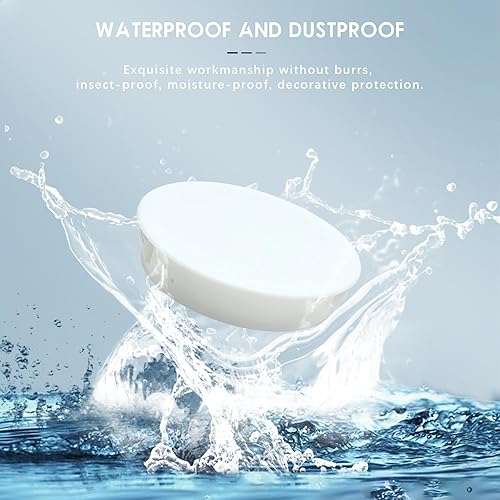 Miniatura 6 de BOPOREAE Tapones de plástico de 2 pulgadas (1.969 in) para agujeros redondos, tapones de agujero de tornillo blanco tipo empotrado a presión tapas