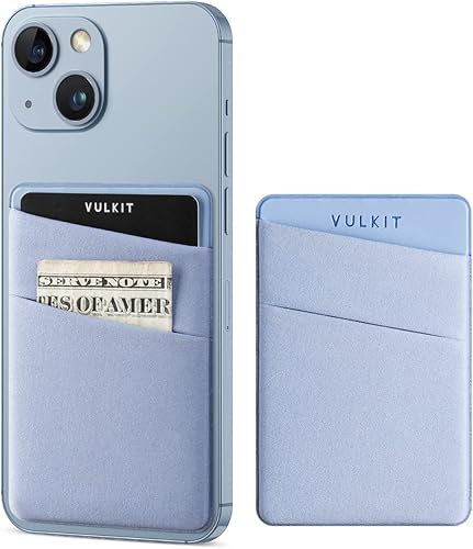 VULKIT Soporte para tarjetas de teléfono, delgado, elástico, adhesivo, cartera, tarjeta, fundas adhesivas para la parte posterior del teléfono