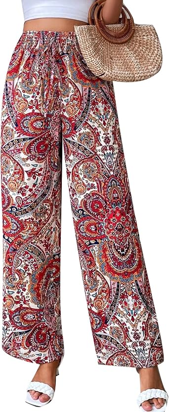 MINTLIMIT Womens Elastic High Waisted Drawstring Palazzo Pants Casual Wide Leg Long Lounge Pant Trousers