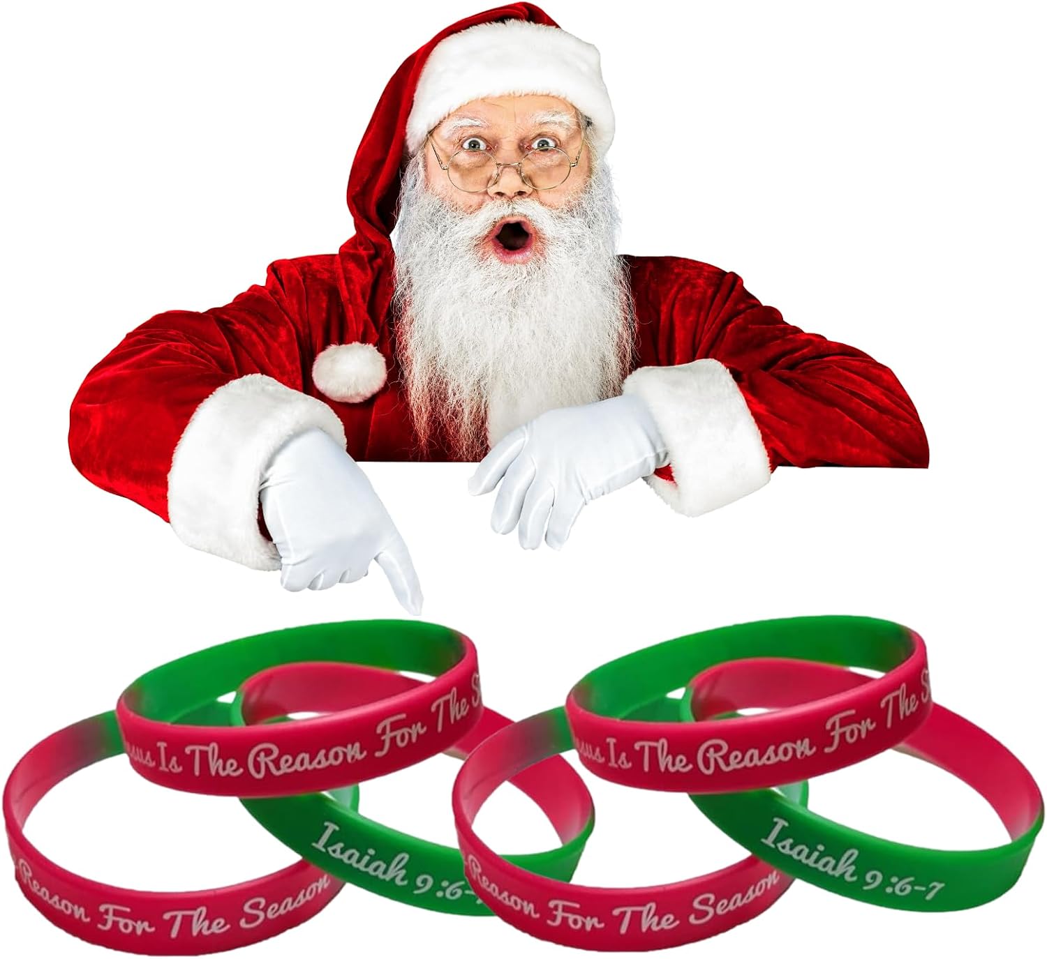 Biblebanz 100 Pack Jesus Is The Reason For The Season Silicone Wristbands Isaiah 9:6