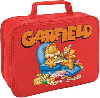 LOGOVISION Garfield Pile of Food Insulated Soft Sided Lunch Box - Reusable Lunch Bag For School Office Work, BPA Free, Red