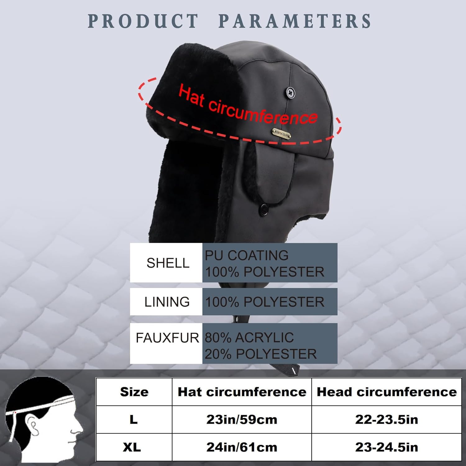 Unisex Winter Leather Trapper Hat with PU Coating for Hunting Skiing Trooper Winter Outdoor Activities - Image 6