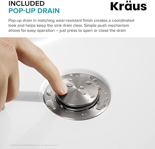 Miniatura 43 de KRAUS Indy - Grifo de baño con sensor sin contacto con caja de control y mezclador de temperatura en acero inoxidable sin manchas, KSB-10001SFS