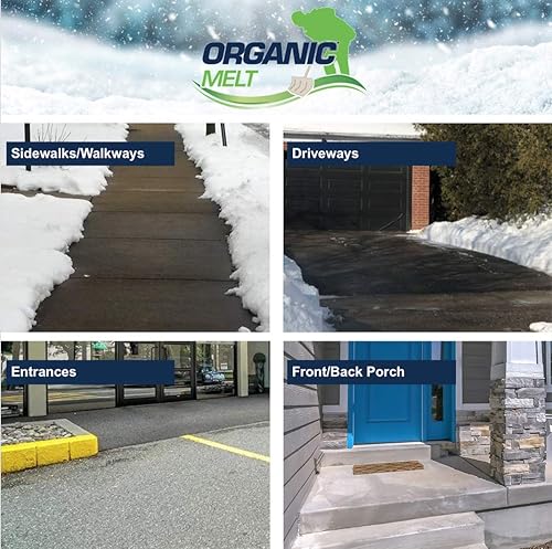 Miniatura 2 de Derretimiento de hielo granular orgánico de primera calidad. Ecológico, apto para mascotas, entrada y acera, bolsa de 44.1 lbs (44 libras)