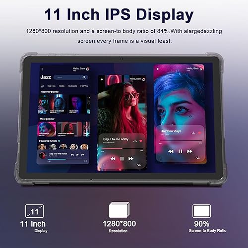 Miniatura 5 de Tablet de 11 pulgadas, 18 GB + 128 GB, tableta Android 15, 1 TB expandible, cámara de 13 MP, procesador Octa-Core 5G WiFi 8000MAH Batería 11
