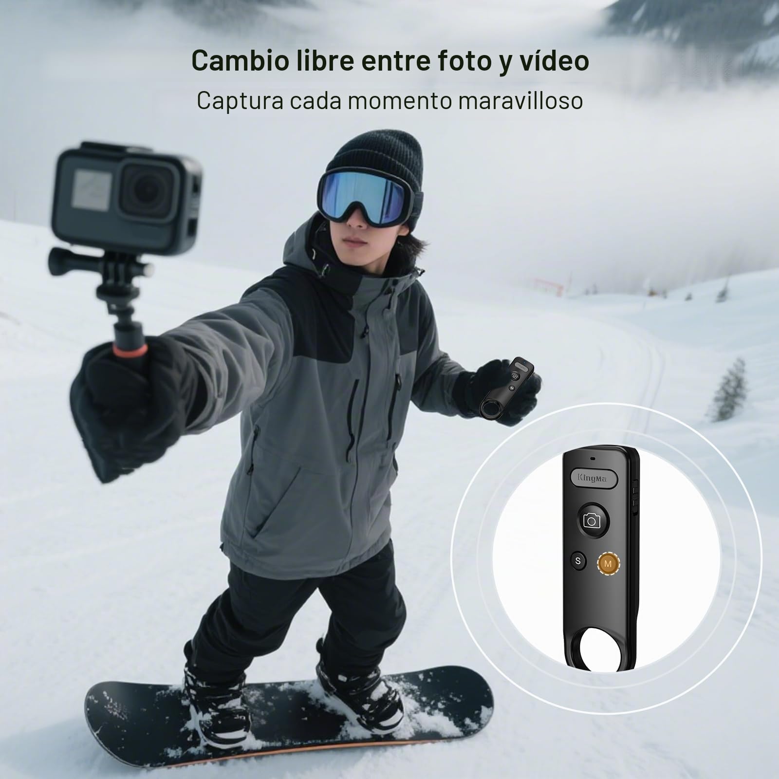 Wireless Insta 360 ACE Remote Pro 13 Bluetooth Control para GoPro 8/9/10/11/12/13 & Insta360 X2/X3/X4/X5, GO 3/3S, PRO1/2 | Control inalámbrico Bluetooth, compacto y ligero, emparejamiento rápido con conexión estable, con GoPro 8-13/Insta360 X2-X5