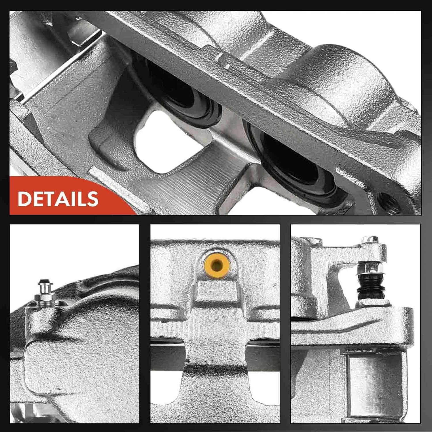 A-Premium Disc Brake Caliper Assembly with Bracket Compatible with Select Ford Models - E-150/E-250 2008-2014, E-350/E-450 Super Duty, E-150 Econoline, Econoline Van, Econoline Wagon - Front Passenger