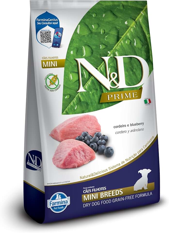 N&D PRIME Ração Farmina N&D Prime Cordeiro E Blueberry Cães Filhotes Raças Pequenas - 2 5Kg