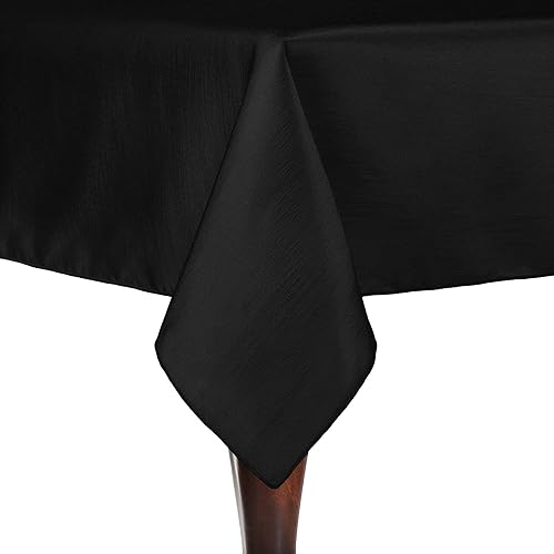 ULTIMATE TEXTILE Majestic - Mantel rectangular reversible Shantung Satin (60 x 90 pulgadas), color negro