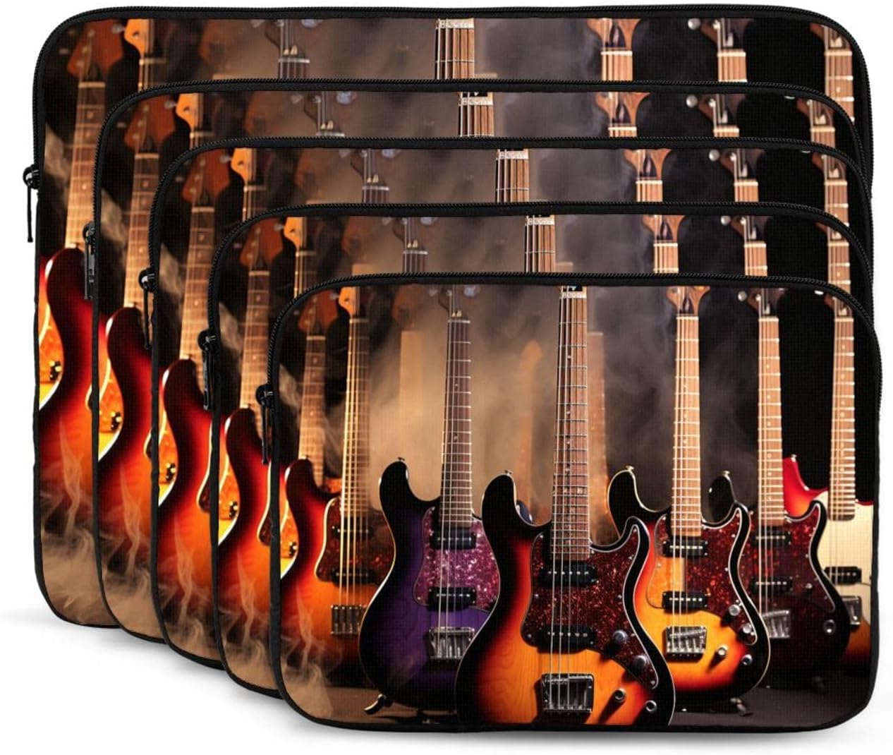 10 Inch Laptop Sleeve Bag Waterproof Shockproof Laptop Case Bag Cool Electric Guitar Computer Skin Bags Lightweight Tablet Carrying Case image 2