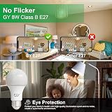 GY Żarówka LED E27, neutralna biel, 8 W, 1521 lm, energooszczędna, zastępuje żarówki 100 W, klasa efektywności energetycznej B, A60 LED neutralna biel, kąt rozsyłu światła 360°, nieściemnialna, 12