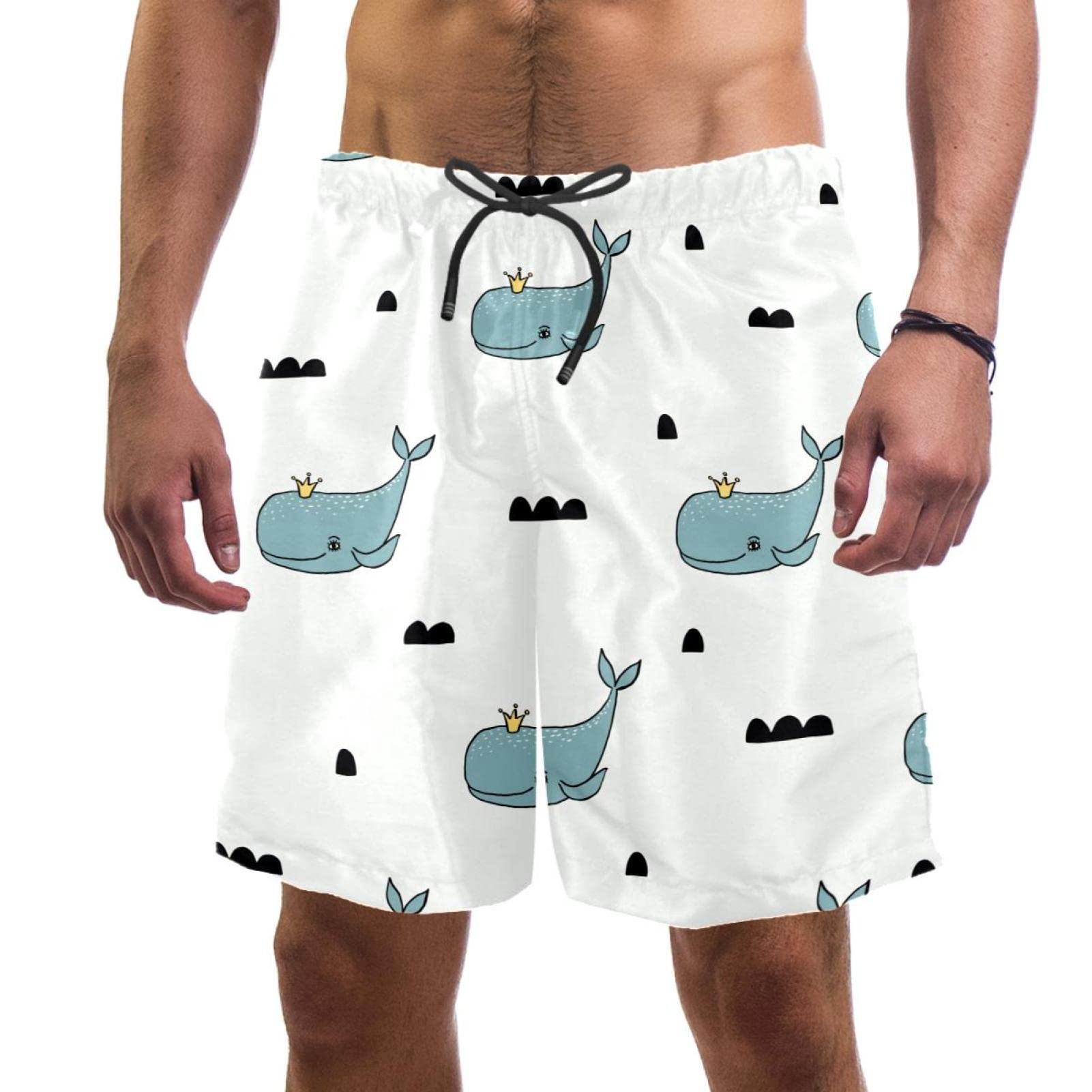 Maillots de bain pour hommes à séchage rapide et motif baleines - 6