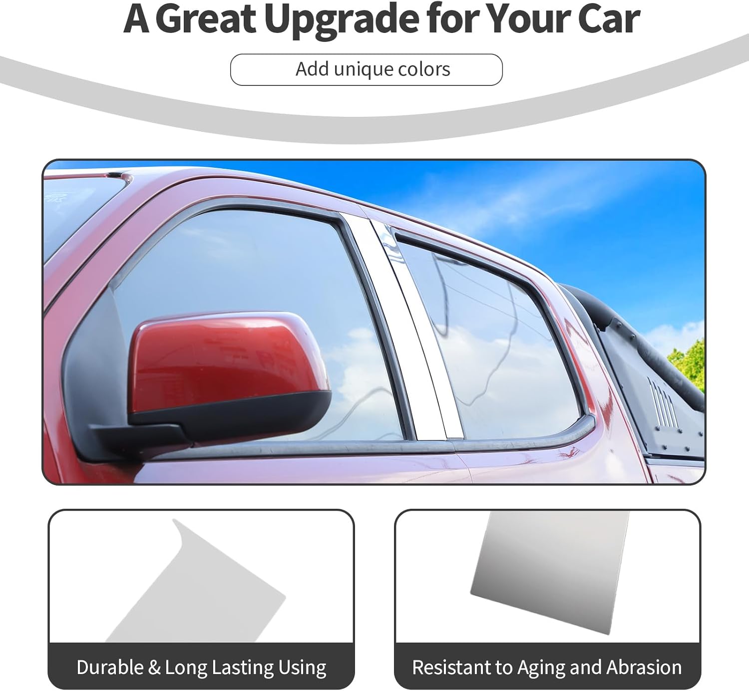 for Colorado Pillar Post Trim Panel Cover Fit for Chevy Colorado/GMC Canyon 2014-2022 Chrome Exterior Accessories 4pcs