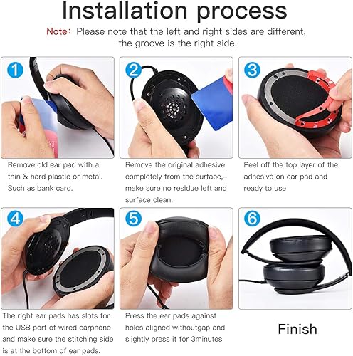 Miniatura 6 de Almohadillas de repuesto profesionales para Beats StudioCompatible con Studio Wired B0500  Wireless B0501  Studio 2 y Studio 3piel de proteína