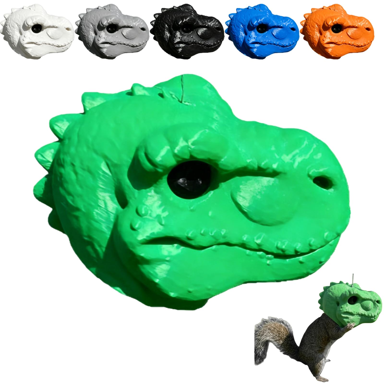 Dinosaur Head Squirrel Feeder, Funny Dino Head Squirrel Feeder