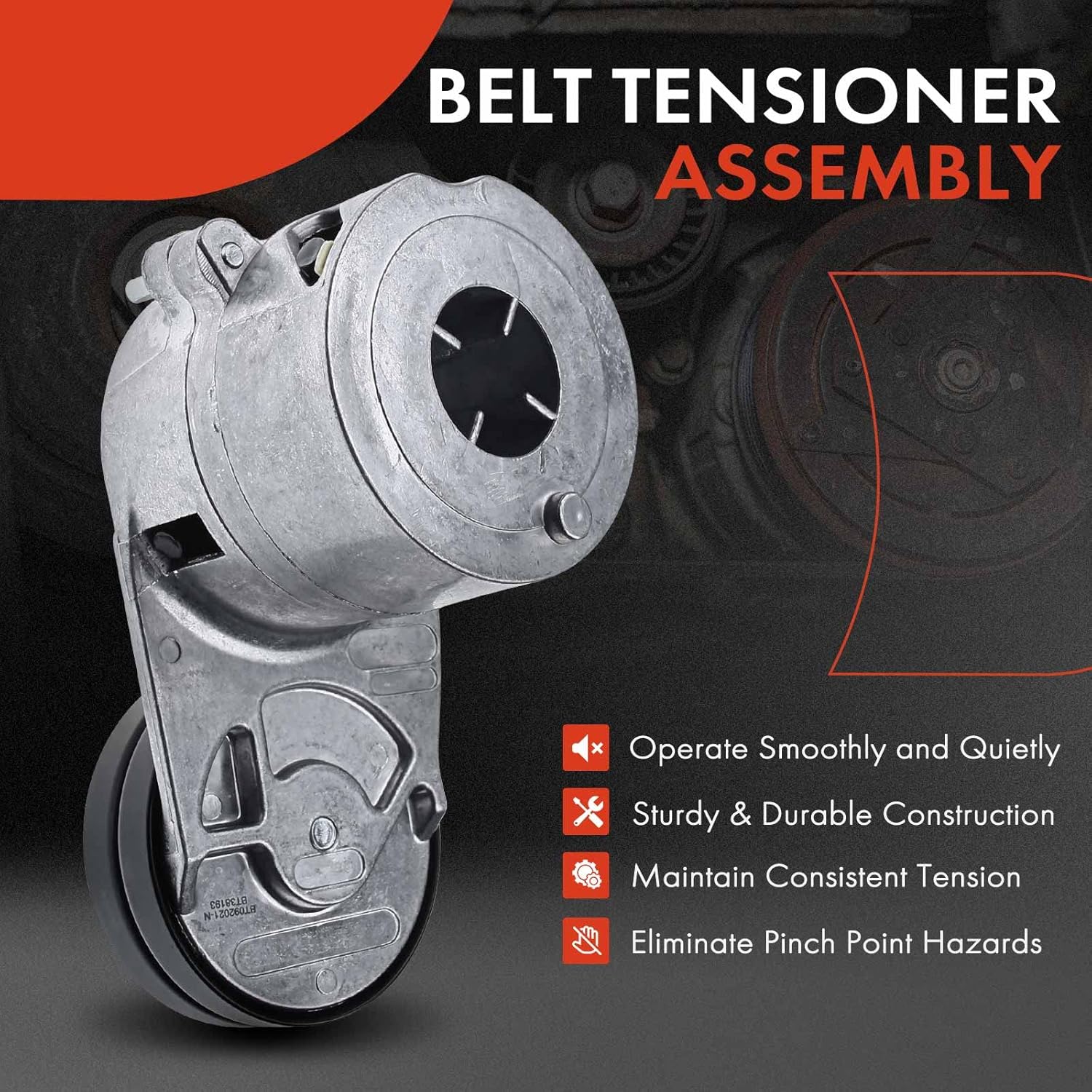 A-Premium Belt Tensioner Assembly with Pulley Compatible with Audi A4 A4 Quattro A6 Quattro 90 Quattro Allroad Quattro RS4 S4 & Volkswagen Passat, Replace# 078903133B, 078903133T
