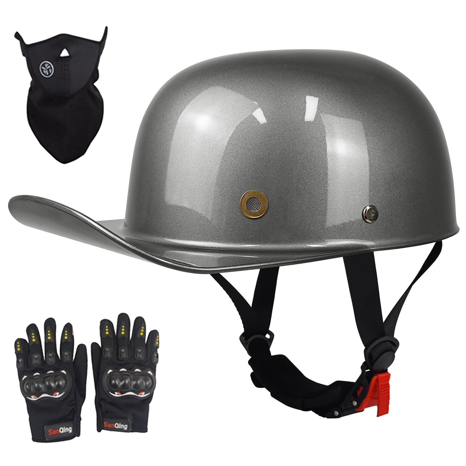 Baseball Half Helmet (Gray, X-Large)