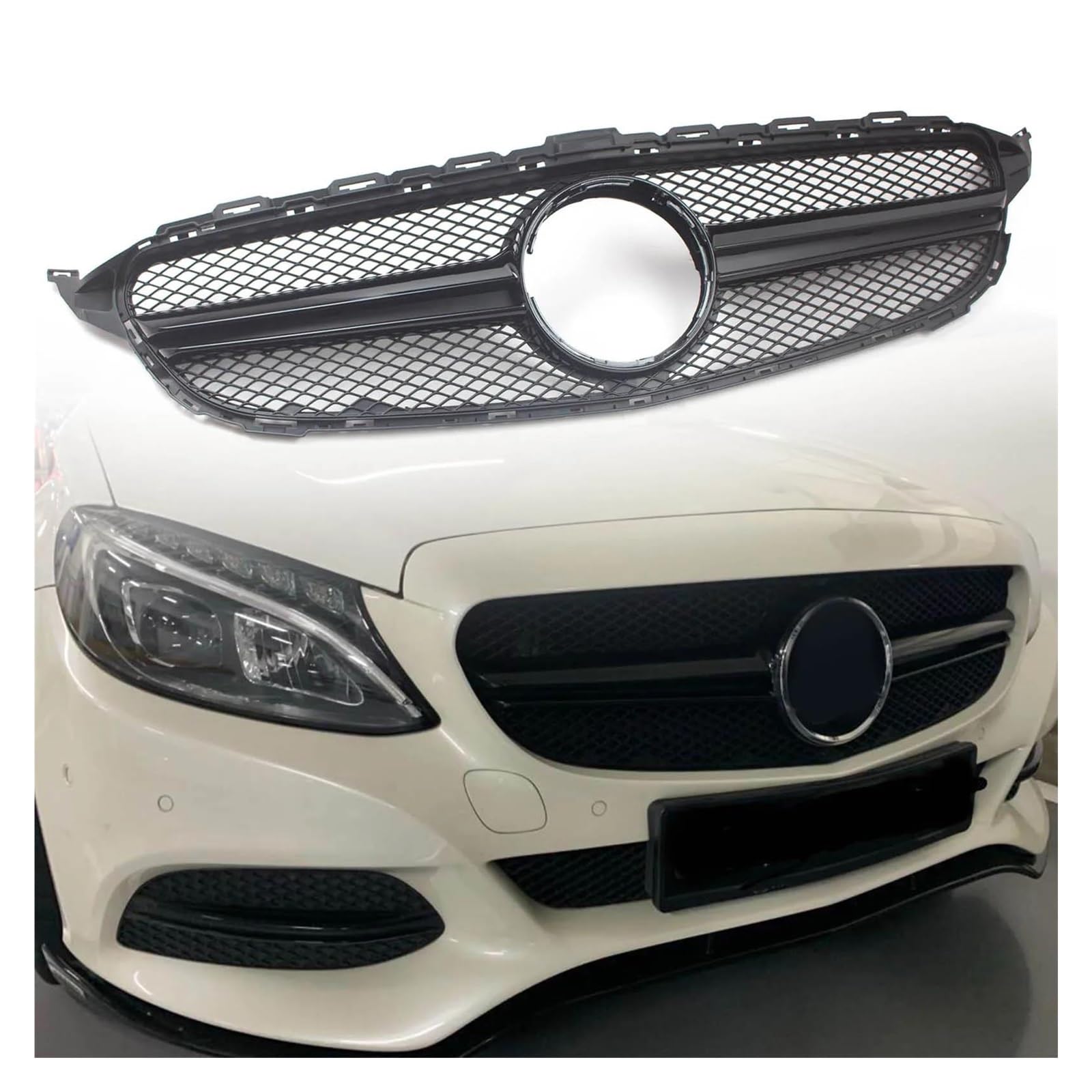 Calandre pare-chocs Mercedes W205 grill avant argent pour remplacer une grille usée 2015-2018
