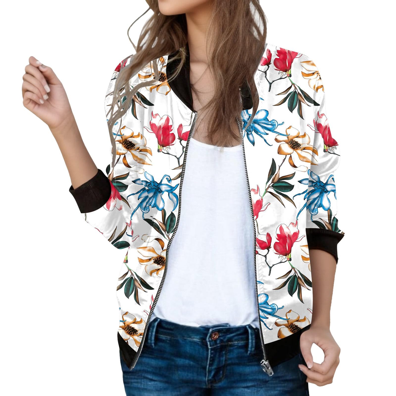Veste bomber d'été légère coupe décontractée avec col montant - 6