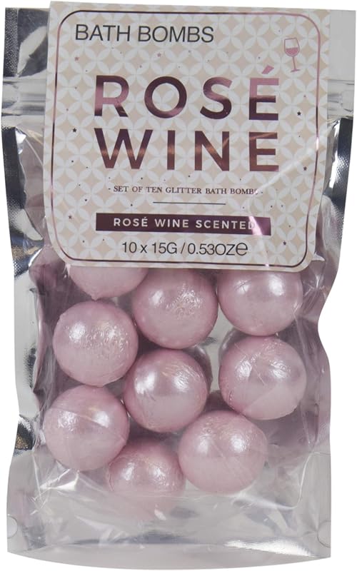 Bombas de banho perfumadas Gift Republic Rosé, mini, rosas com brilho, Pacote com 10