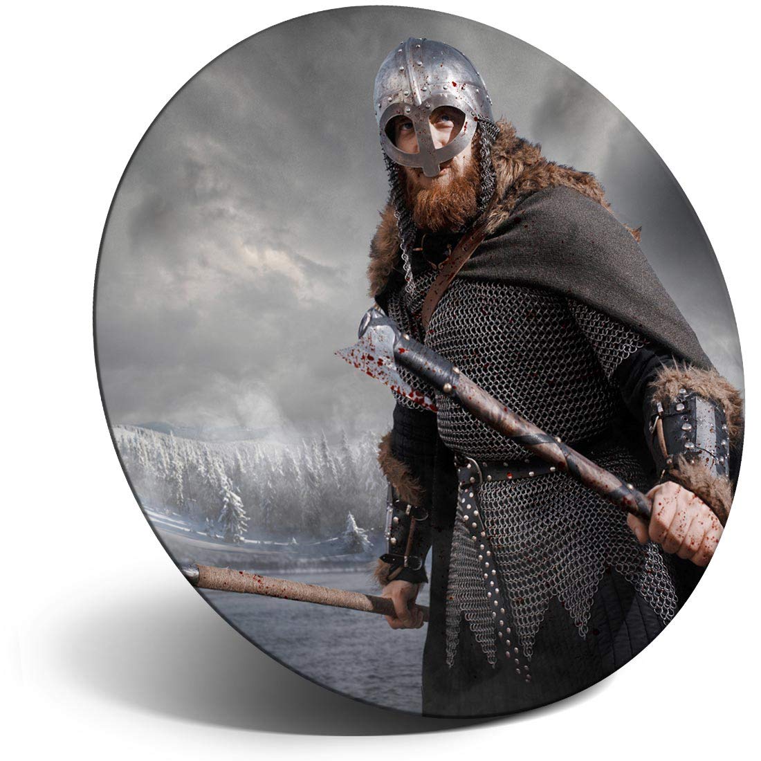 Destination Vinyl Ltd Magnet For Refrigerator, Fridge - Medieval Scandinavian Warrior Viking For Office, Cabinet And Whiteboard, Magnetic Stickers, 45694