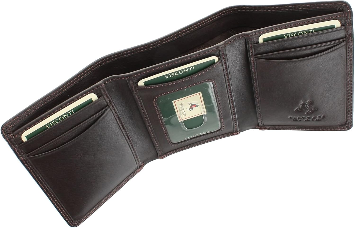 Visconti Heritage Collection COMPTON Leather Tri-Fold Wallet HT18 Chocolate