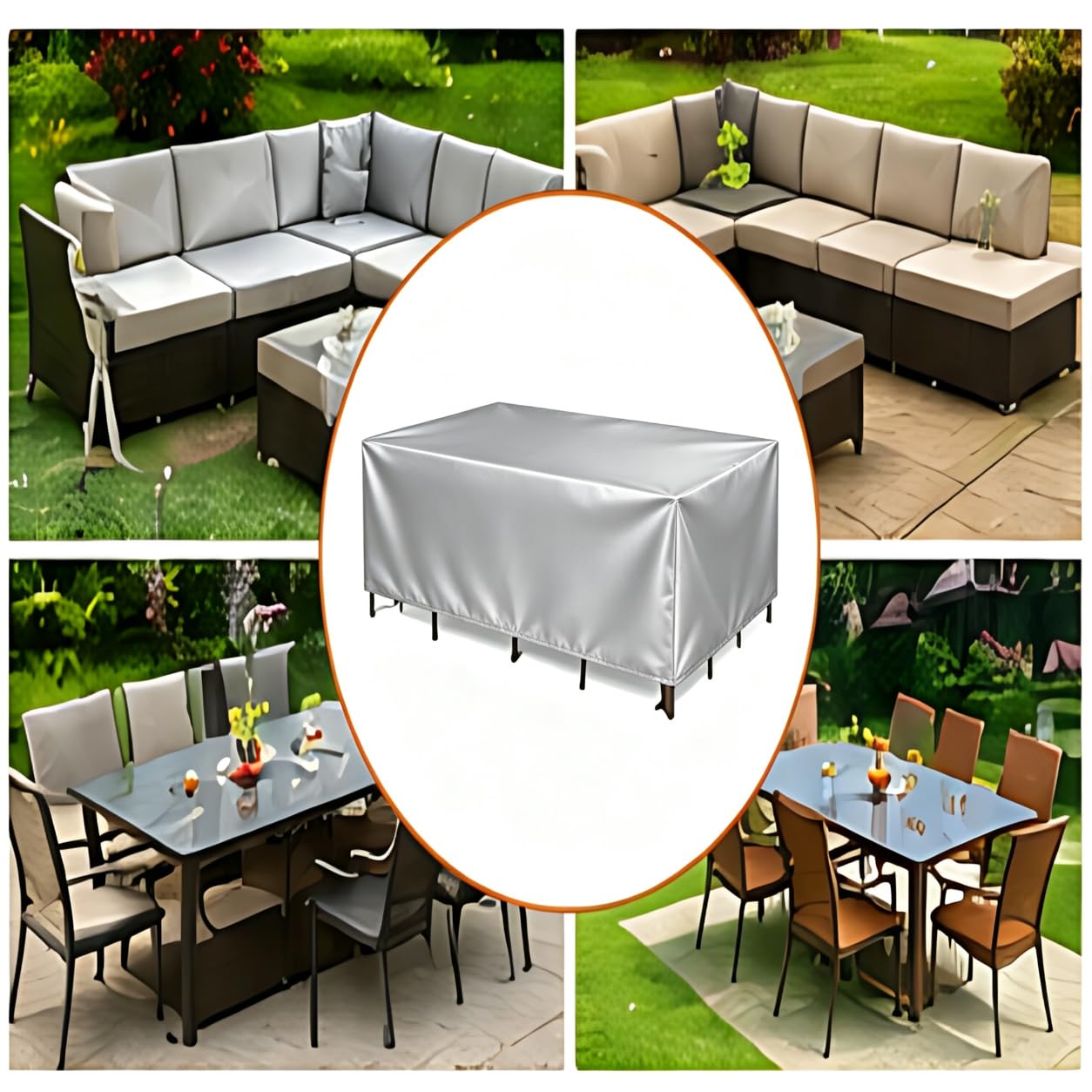 Pokrowiec na meble ogrodowe 400 cm x 160 cm x 150 h, wodoodporny pokrowiec