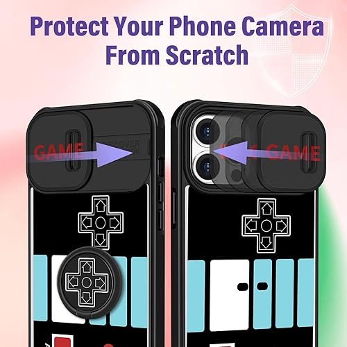 Miniatura 4 de Funermei Funda 2 en 1 para iPhone 15 Pro para niños, bonita funda divertida y divertida de dibujos animados, para niños, niñas y hombres, diseño