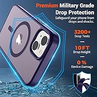 Vista 1632 de SUPFINE Funda magnética para iPhone 11 (compatible con MagSafe) (protección contra caídas de grado militar), translúcida mate a prueba de golpes