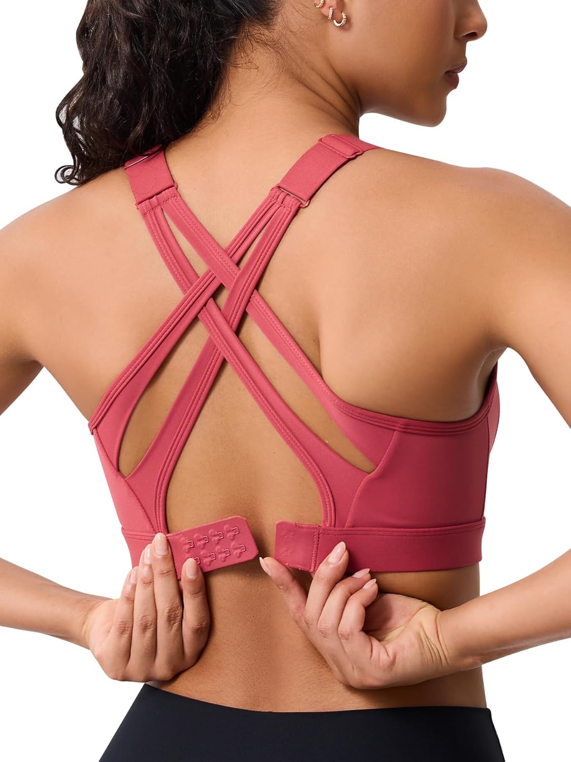 High Impact Sports Bra for Women – High Support Molded Cups, Adjustable Straps & Back Closure, Cross, Workout & Running Bra