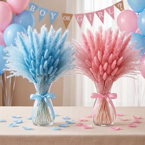 Hoteam 105 piezas de decoración de revelación de género, hierba de las pampas ro