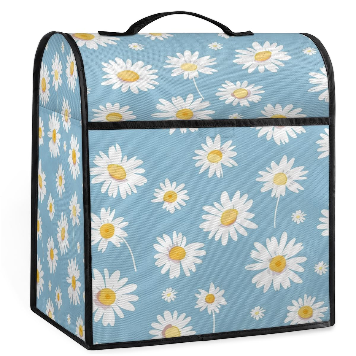 Coffee Maker Cover Cute Daisy Flower Kitchen Appliance Covers Small Appliance Covers Blender Cover Juicer Cover Dust Covers for Kitchen Appliances with Top Handle and Pockets,Washable,B479