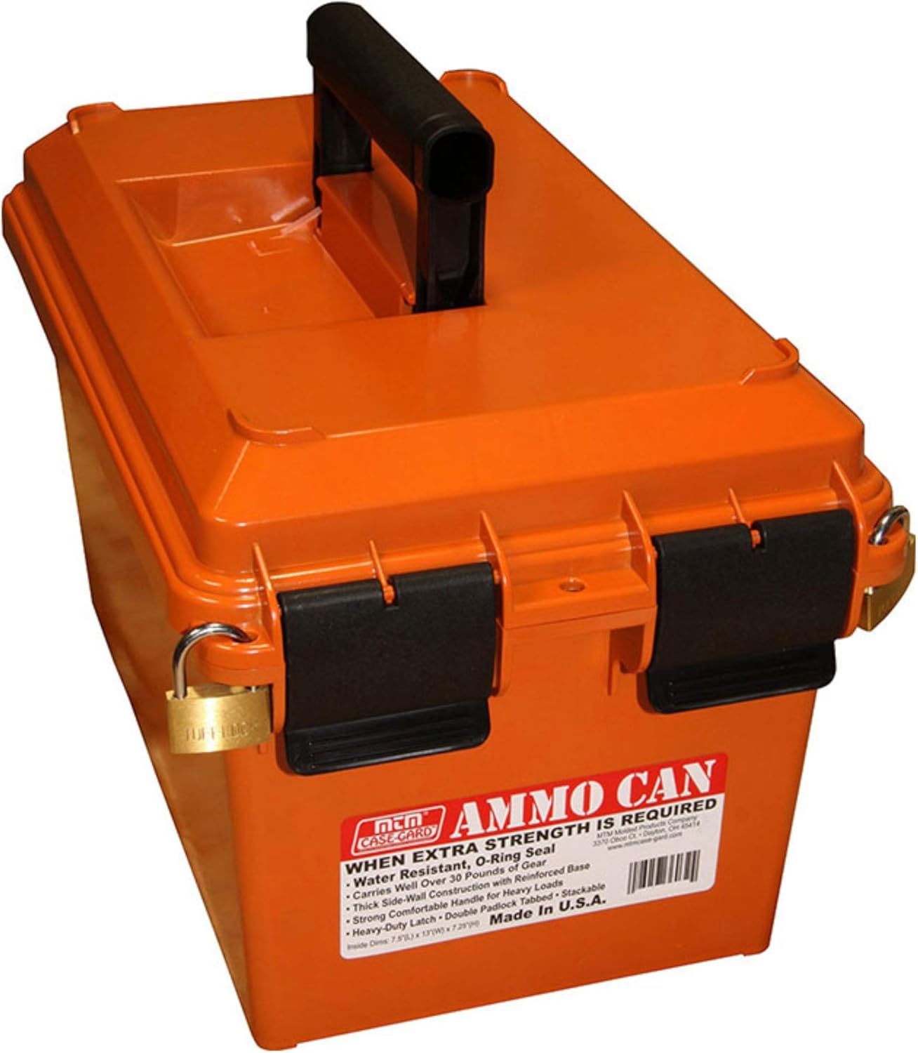 MTM AC35 Ammo Can, Dry Storage Emergency Marine Box, USA Made, Orange